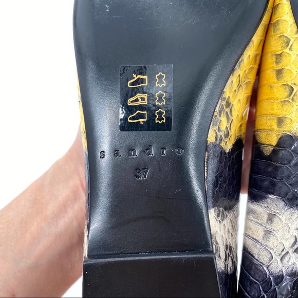 Sandro Ambra Leather Ballerina Pointed Flats - Picture 11 of 12